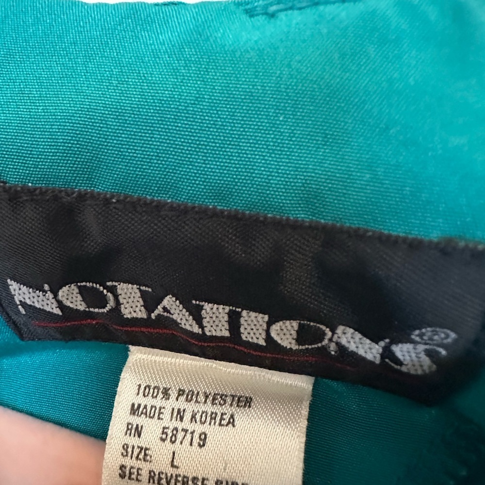 Vintage Christie & Jill Chic Women's Blouse - Red, Teal, Black, Peach Size XL - Picture 6 of 15